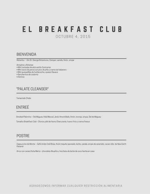 EL BREAKFAST CLUB Menu2